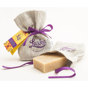 The travel pouch: Bulgarian yoghurt & lavender natural soap with oats-Natural soap-Laska by nature