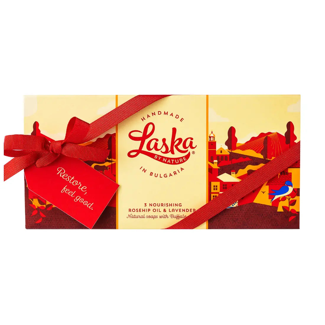 Подаръчно трио: сапун с българско шипково масло, лавандула и биволско мляко