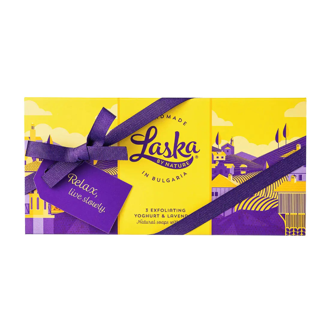Подаръчно трио: сапун с българско кисело мляко, лавандула и овес