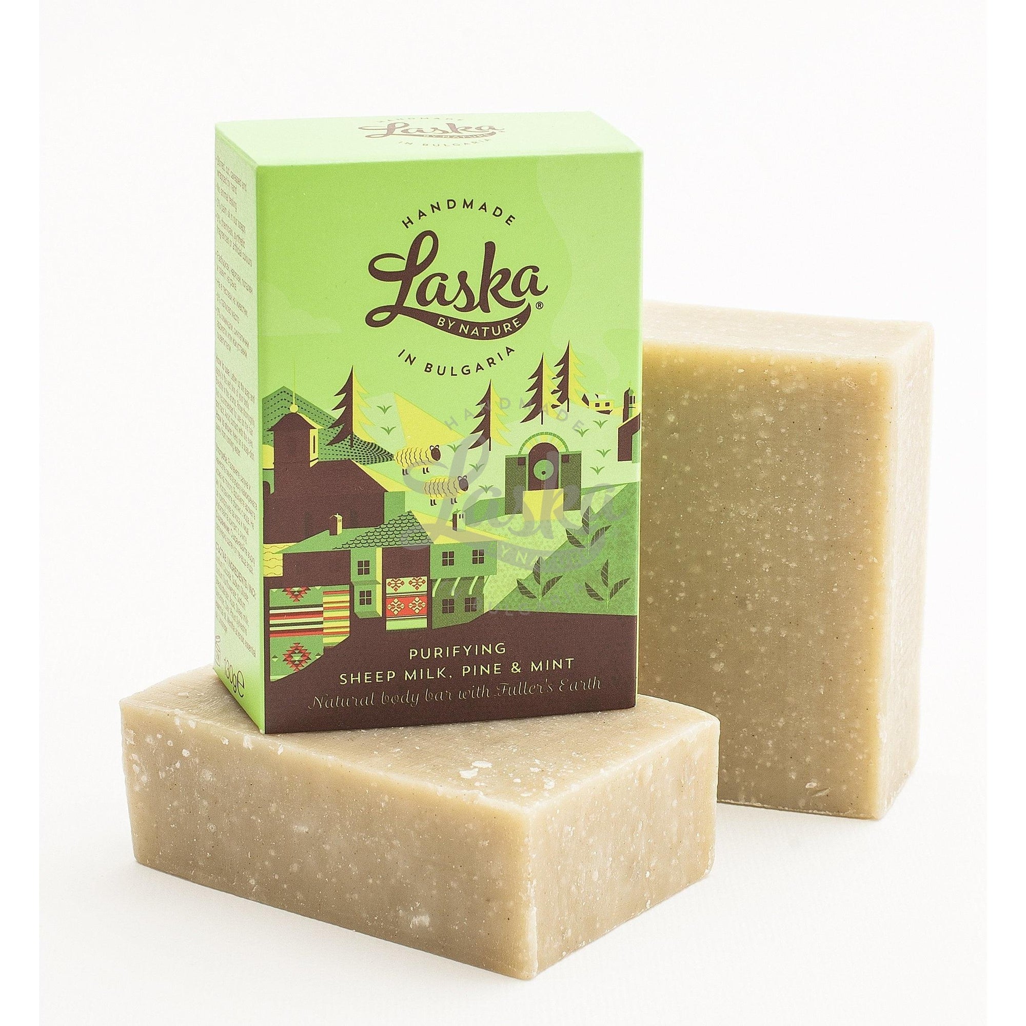 Bulgarian sheep milk, pine & mint natural soap with Fuller's Earth-Natural soap-Laska by nature